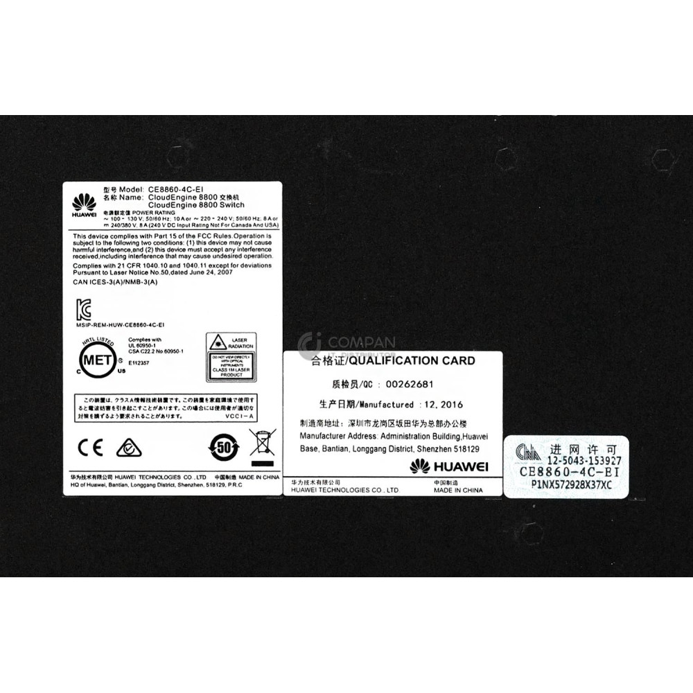 CE8860-4C-EI / HUAWEI CLOUDENGINE 8800 SERIES WITH 4 INTERFACE CARDS