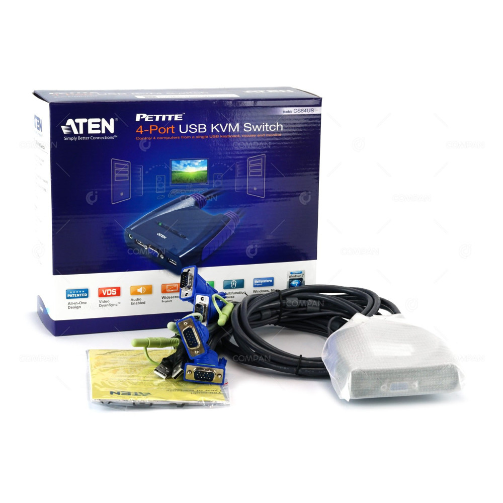 CS64US ATEN PETITE 4-PORT USB KVM SWITCH