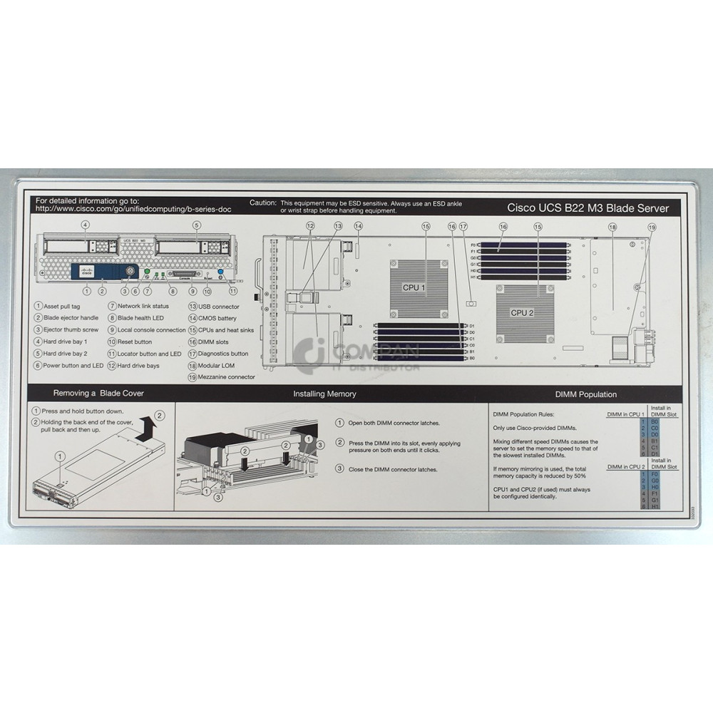 UCSB-B22-M3 CISCO UCS B22 M3 CTO BLADE SERVER UCS-B22-M3