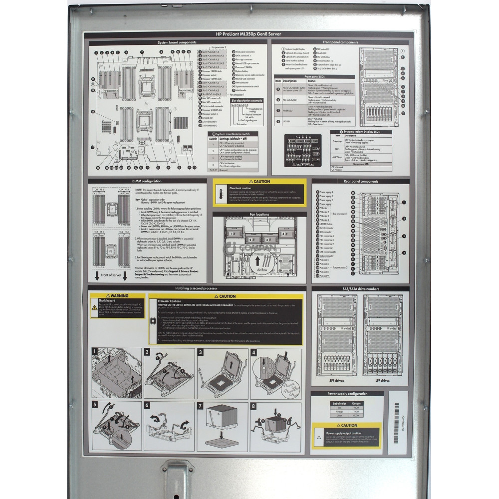 C1N17A-24SFF HP PROLIANT ML350P G8 24-SFF 2X INTEL XEON E5-2665 0 @ 2.40GHZ RAM 128GB(16X 8GB DDR3 ) ()