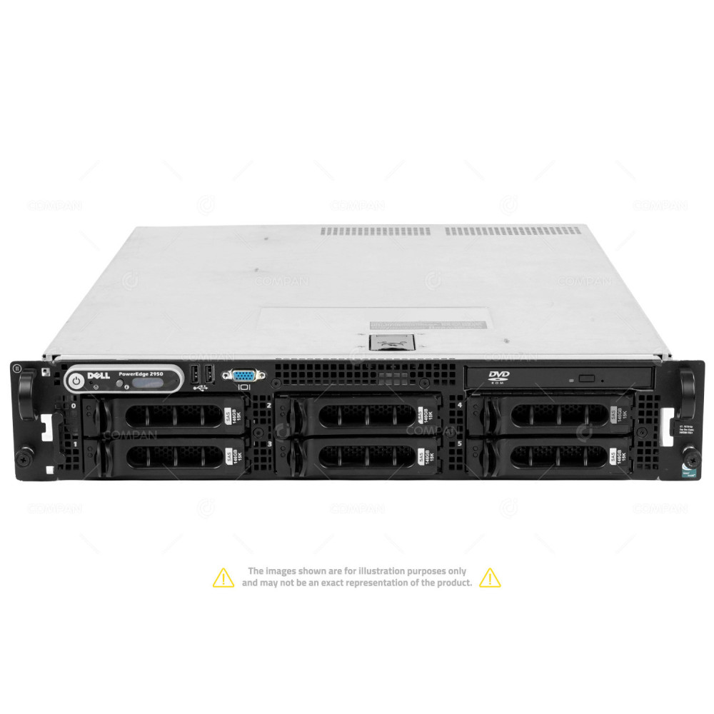 2950-6LFF DELL POWEREDGE 2950 2X INTEL XEON E5345 @ 2.33GHZ(4-CORES) RAM 32GB(8X 4GB DDR2 FB-DIMM )