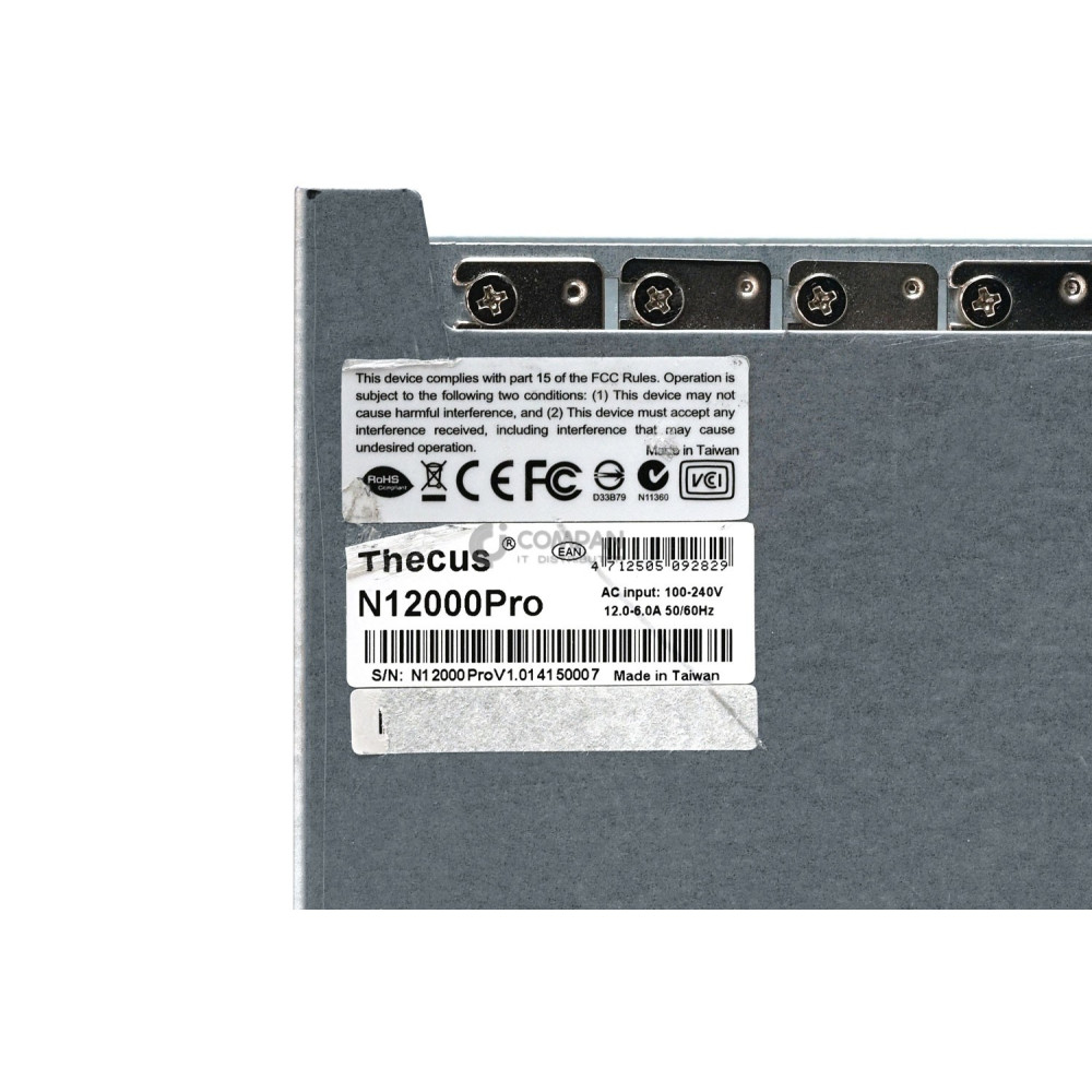 N12000PRO THECUS N12000PRO 12-BAY 3.5 LFF NAS SERVER 54TB SATA 9X 6TB -