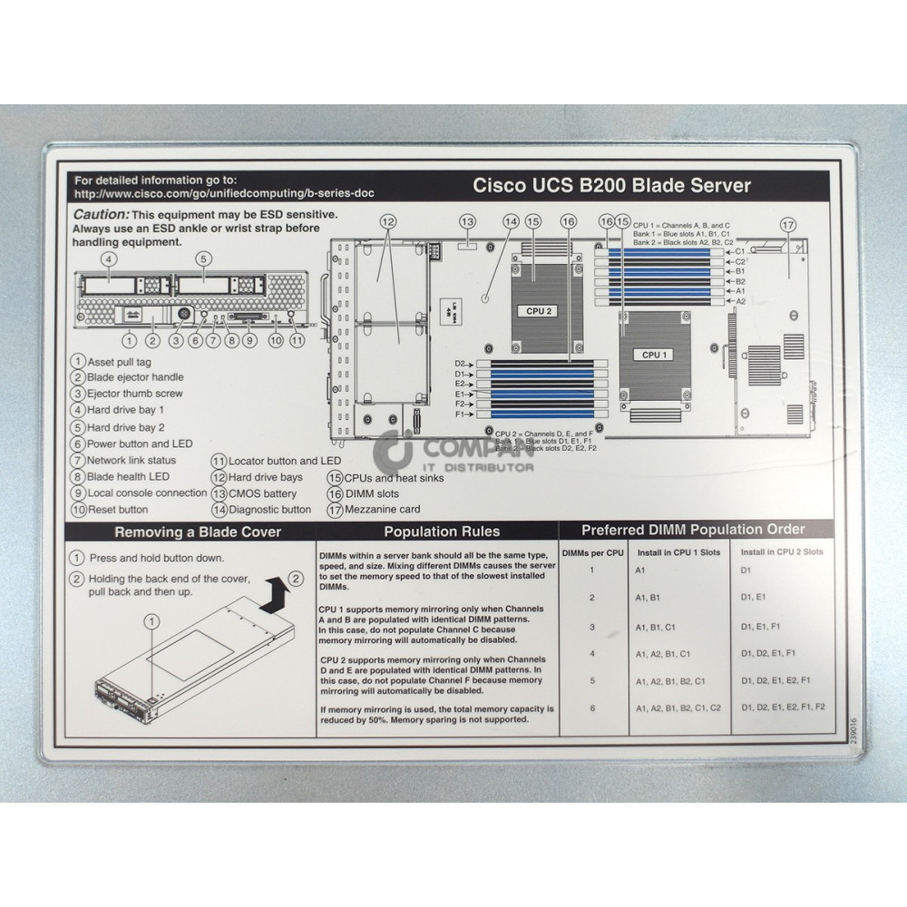 N20-B6620-1-2SFF CISCO SYSTEMS INC B200 BLADE SERVER M2 CTO UCS B200 M2, 74-5390-08