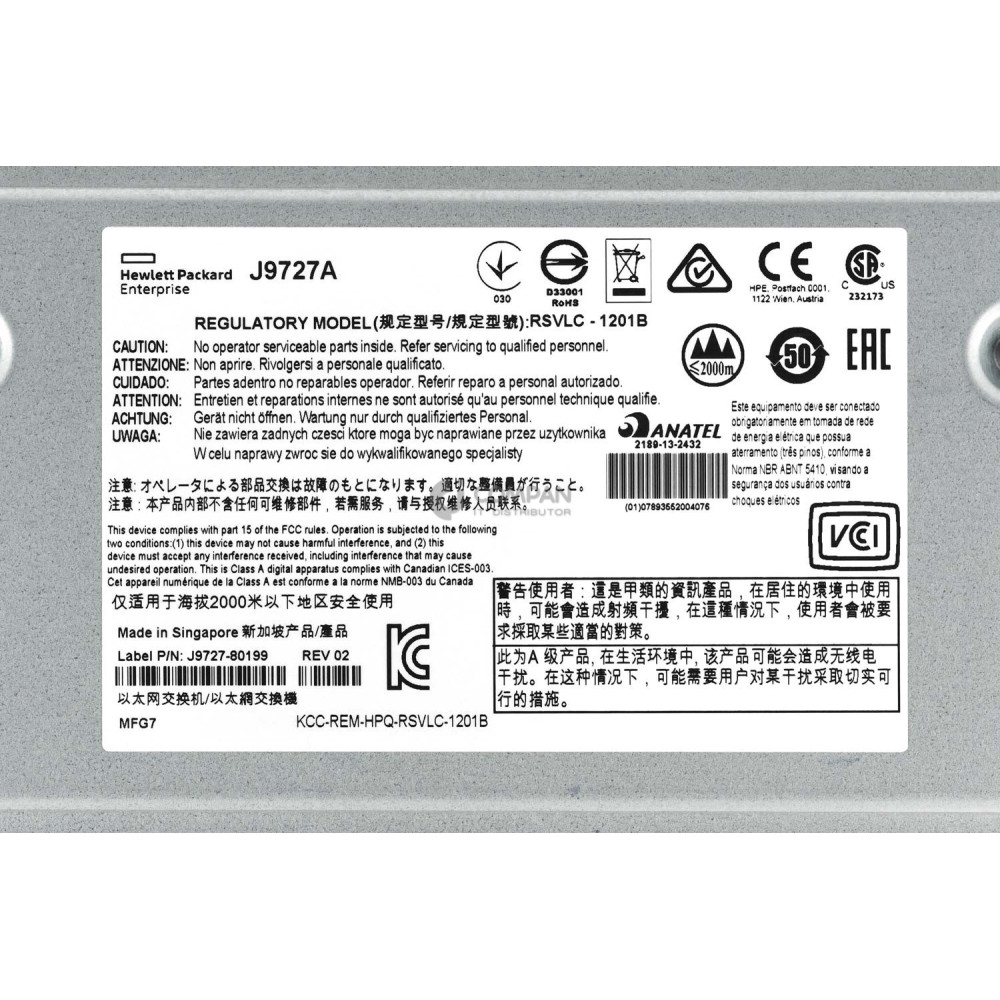 J9727A HP ARUBA 2920-24G 24-PORT GIGABIT ETHERNET POE+ 4-PORT 1GB SFP SWITCH 2920-24G