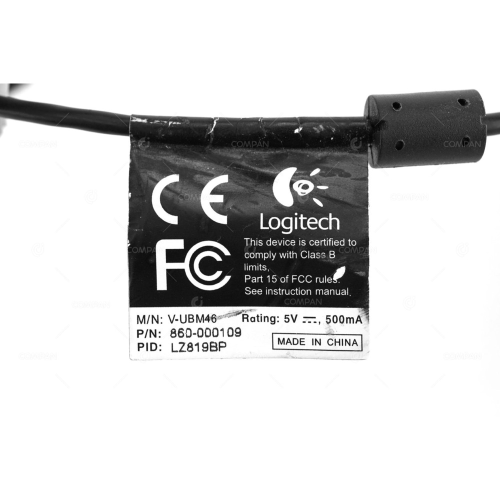 860-000109 LOGITECH QUICKCAM PRO 9000 V-UBM46 WEBCAM V-UBM46, PRO9000