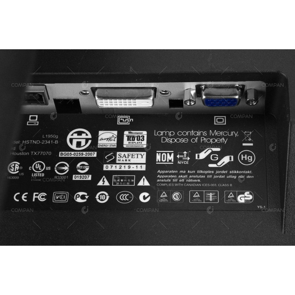 L1950G HP L1950G 19" 1280X1024 D-SUB DVI MONITOR GRADE C DAMAGED MATRIX L1950G