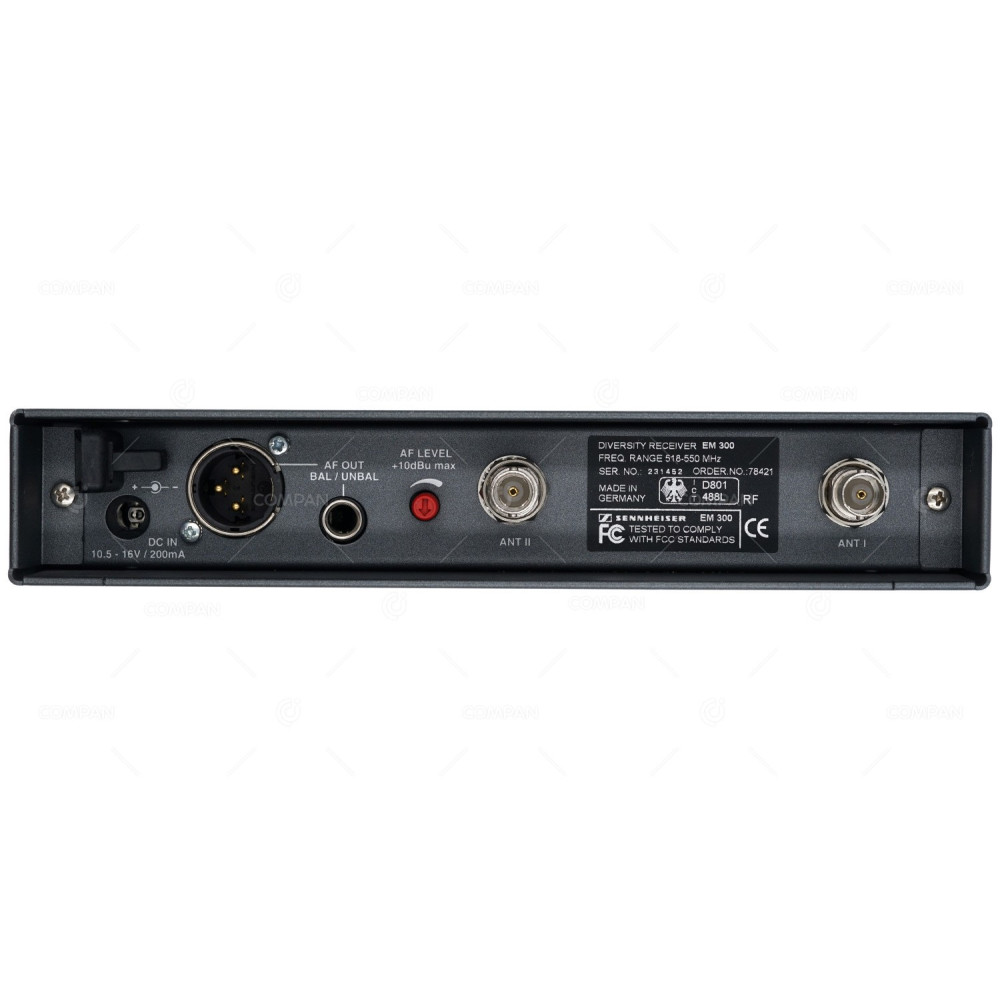 EW300 SENNHEISER EW300 G1 DIVERSITY RECEIVER WITH AC ADAPTER NT2 13VDC 0.25A WITHOUT ANTENNA 78421