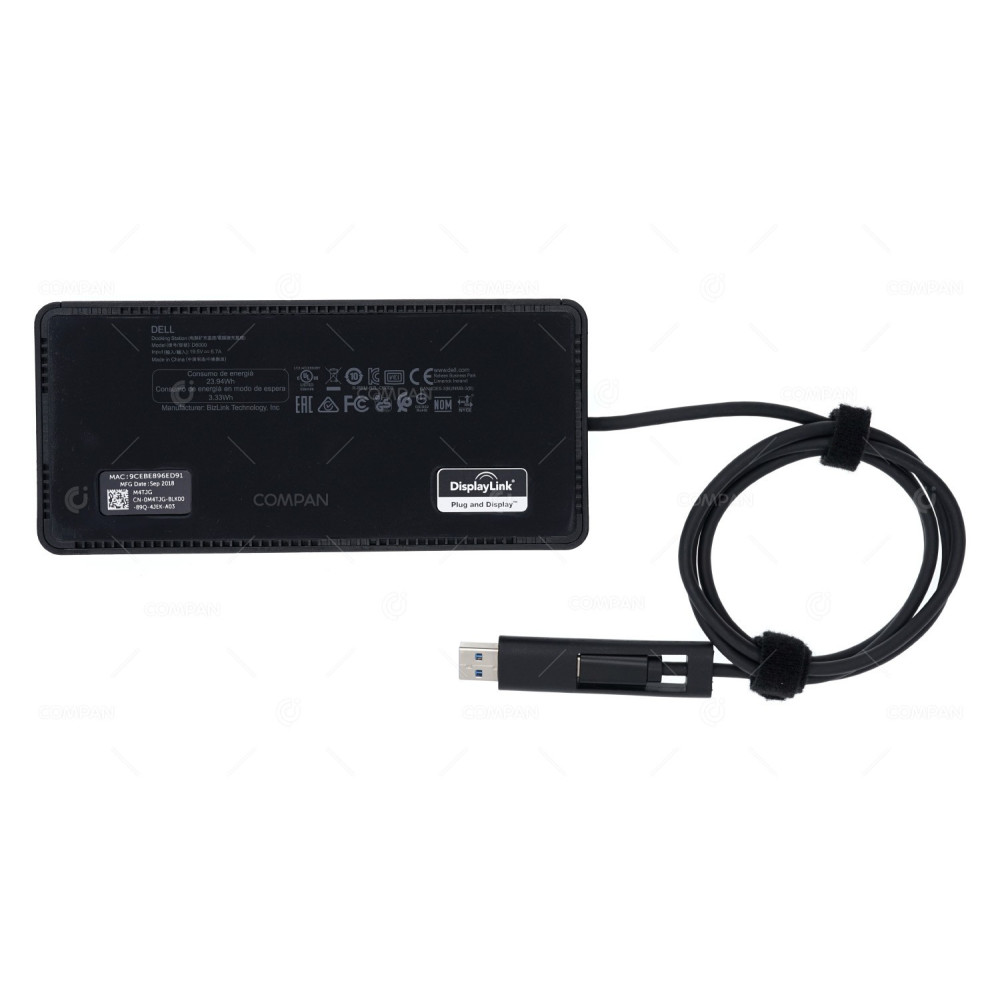 M4TJG DELL D6000 2X USB 3.0 , 1X HDMI, 2X DISPLAY PORT, 1X RJ45 130W DOCKING STATION WITHOUT AC ADAPTER 0M4TJG