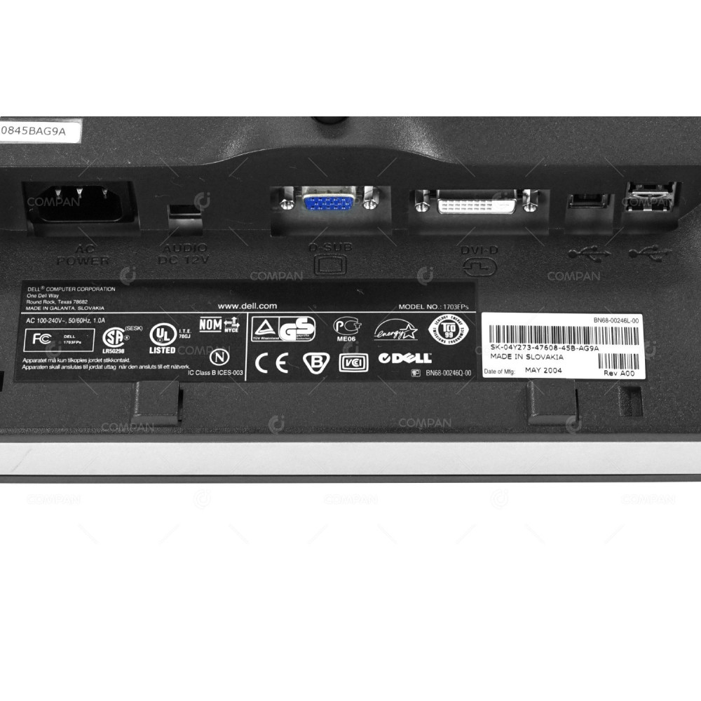 04Y273 DELL 1703FPS 4Y273 ULTRASHAR 17"LCD TFT BLACK FLAT PANEL MONITOR SCRATCHED CASE 04Y273