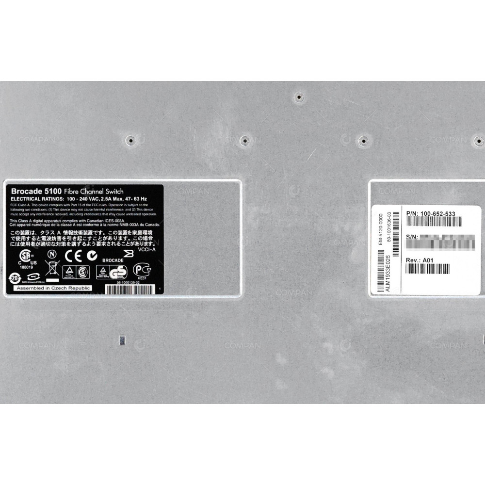 EM-5120-0000 EMC BROCADE DS-5100B 40 PORT 8GB FIBRE CHANNEL SFP SWITCH 100-652-533, 80-1001636-03