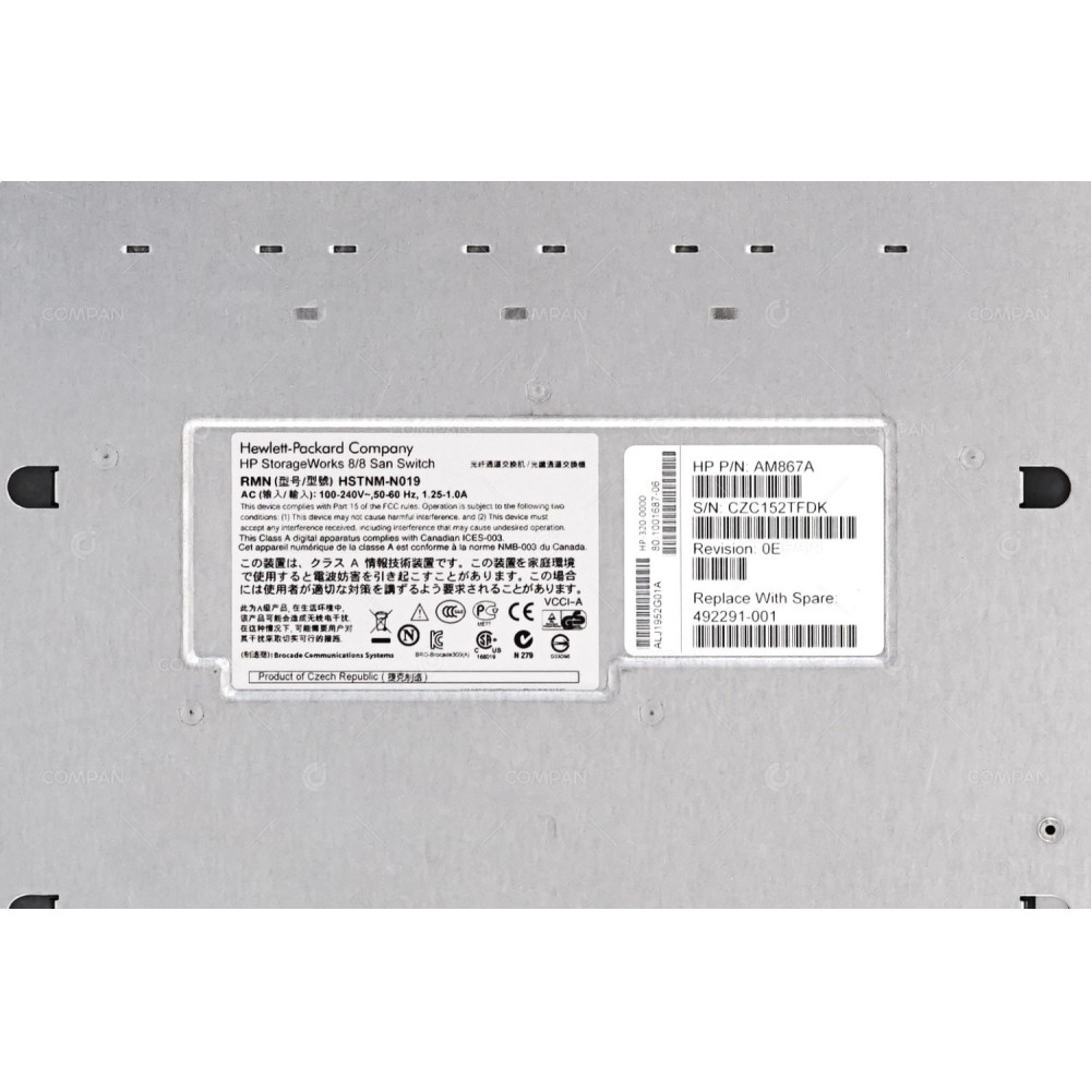 AM867A HP BROCADE 24 PORT 8GB FIBRE CHANNEL SWITCH 80-1001687-06, HP-320-0000,