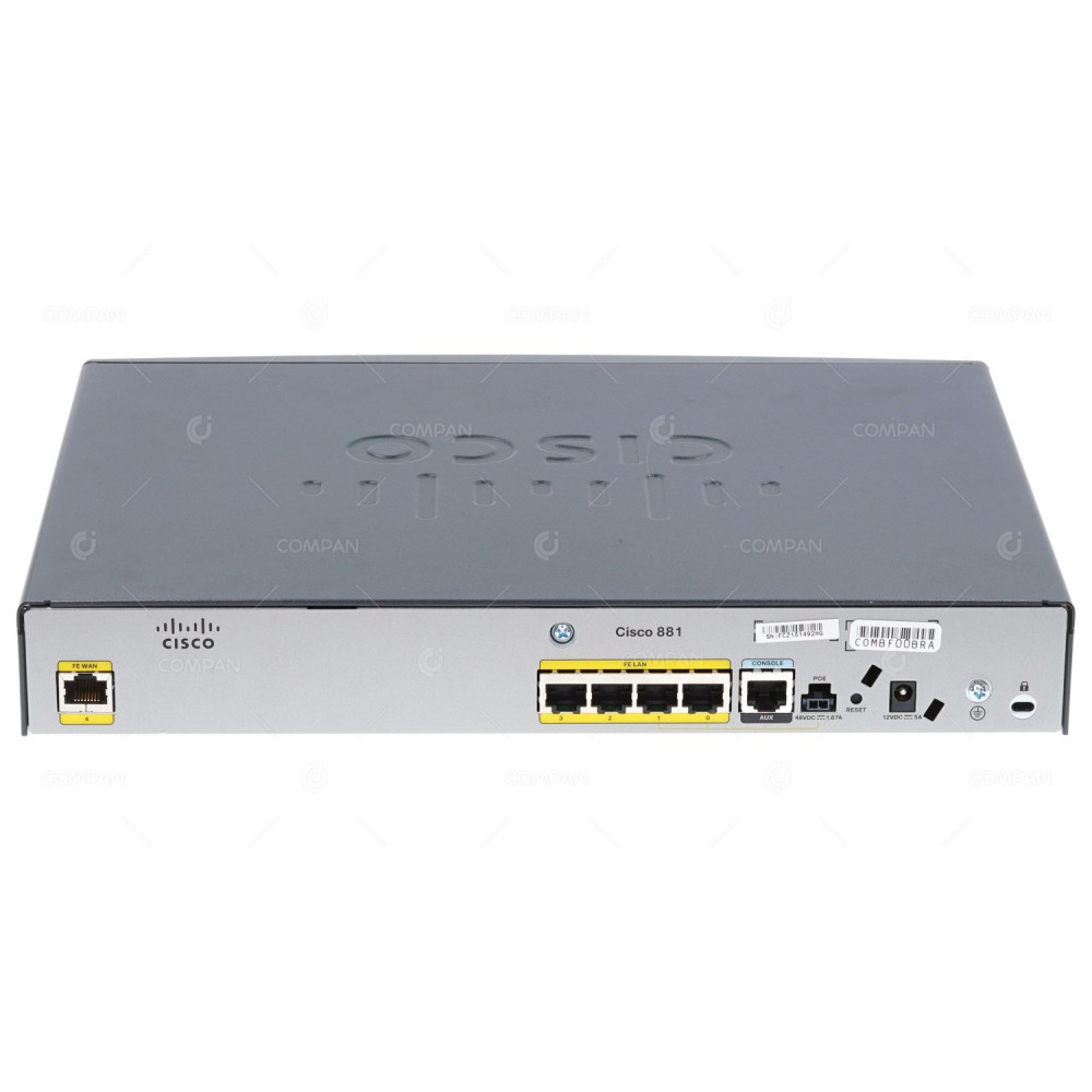 CISCO881-SEC-K9 CISCO 881 4 PORT 100MB ETHERNET INTEGRATED SERVICES ROUTER 800-28732-04