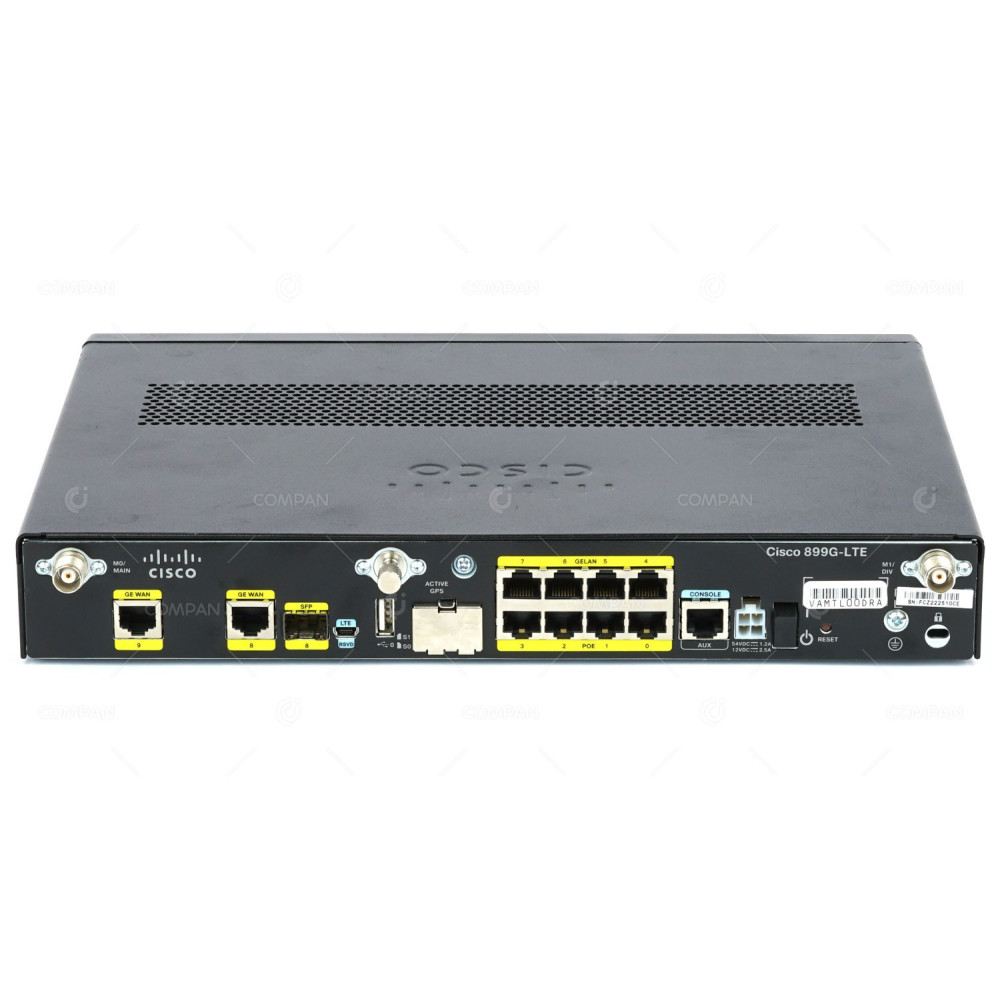 C899G-LTE-GA-K9 CISCO 899 10 PORT 1GB ETHERNET 1 PORT 1GB SFP 4G LTE HSPA+ SMS GPS ROUTER 800-41416-01