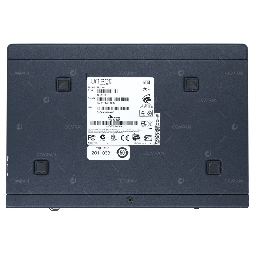 SRX100 JUNIPER SRX100 8 PORT 100MB ETHERNET SERVICES GATEWAY WITH AC ADAPTER -