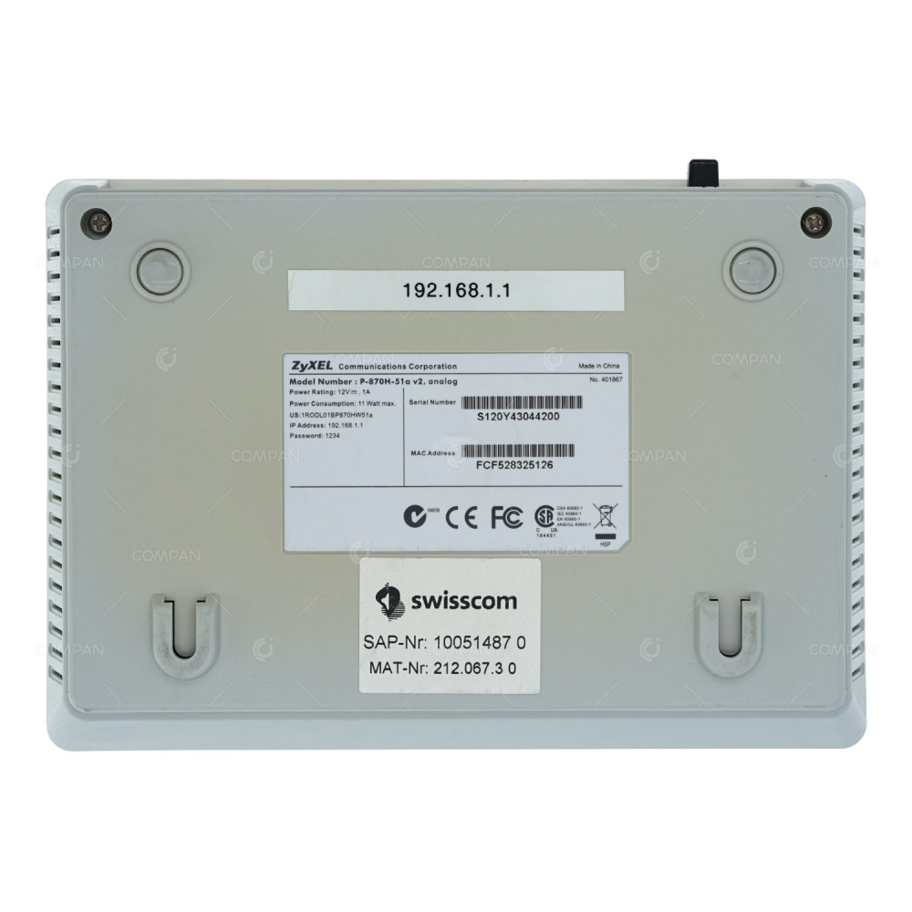 P-870H-51A V2 ZYXEL P-870H-51A V2 4 PORT 100MB ETHERNET SWITCH  WITH AC ADAPTER -