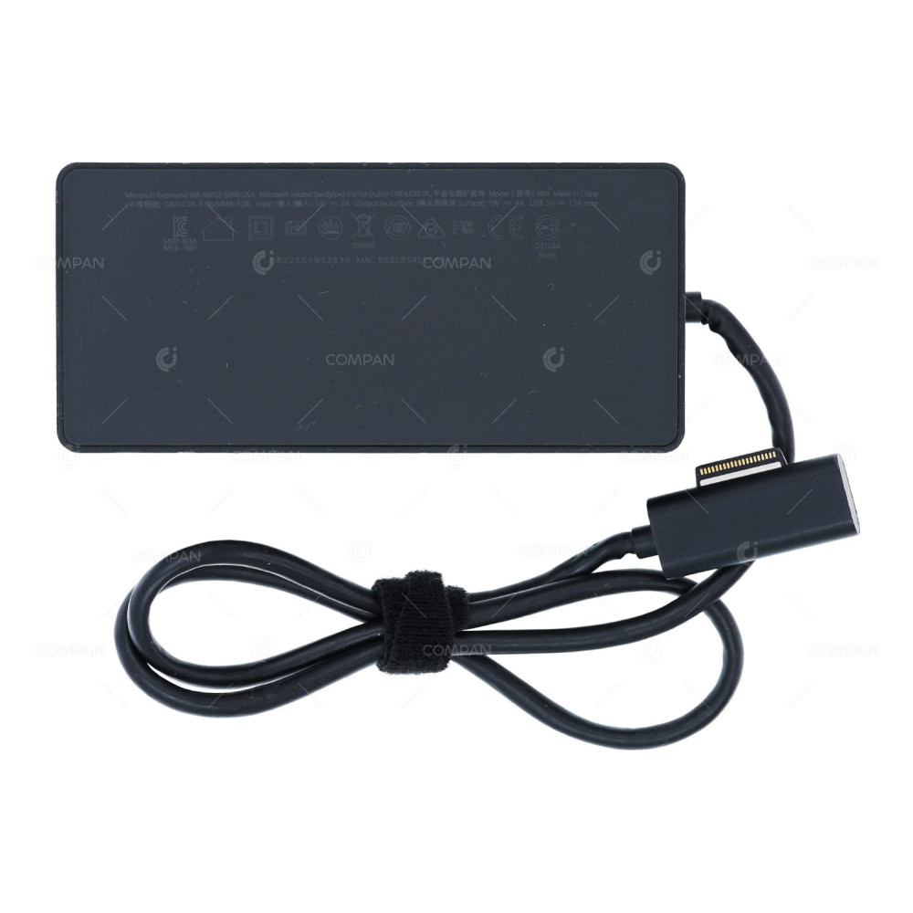 16651 MICROSOFT DOKING STATION 60W 4X USB 3.0, 2X DISPLAY PORT, 1X RJ45, 1X AUX FOR SURFACE WITHOUT AC ADAPTER PF3-00006