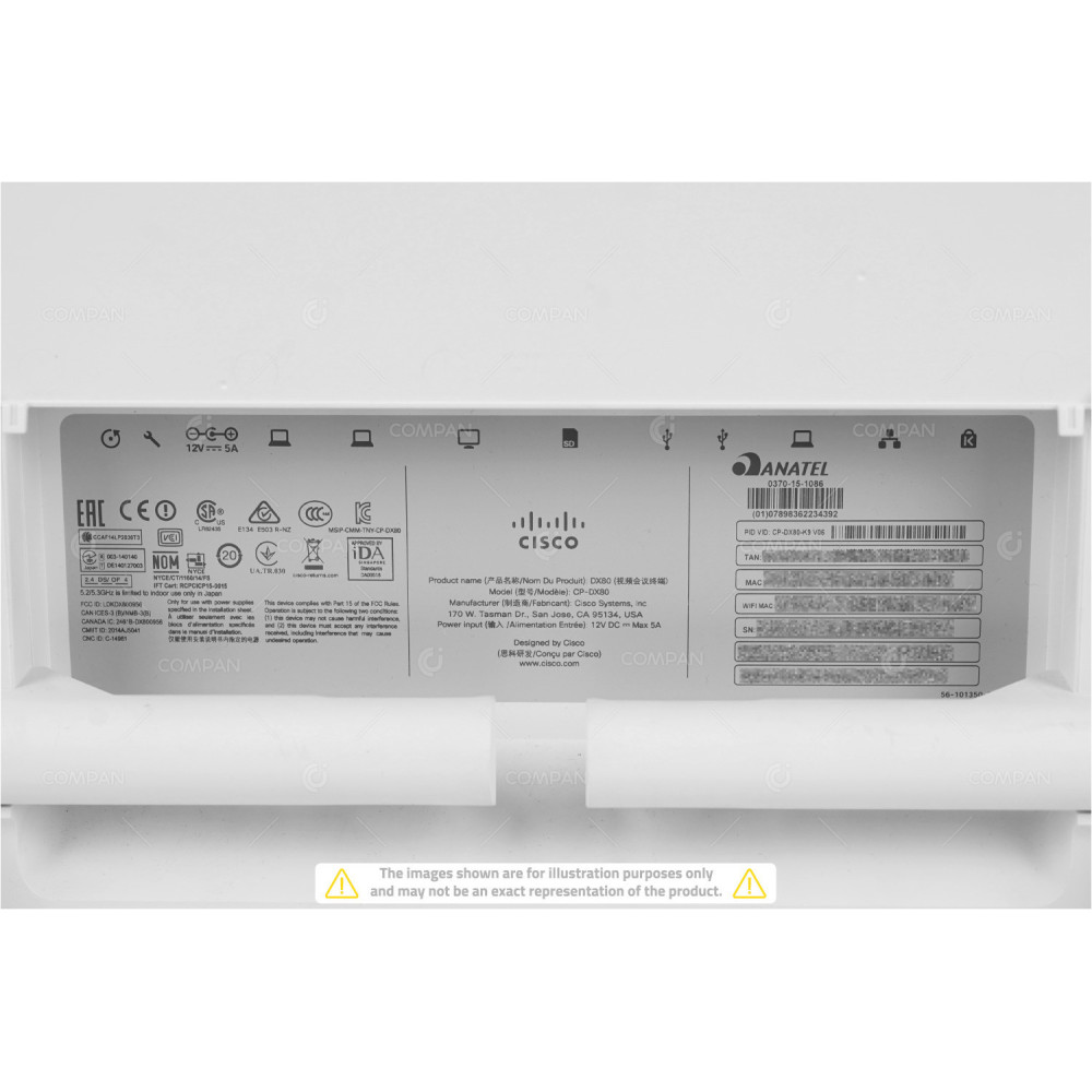 CP-DX80-K9 CISCO DX80 TELEPHONE/VIDEO ENDPOINT INTEGRATED CAMERA MICROPHONE SPEAKERS WITHOUT AC ADAPTER 68-100238-07