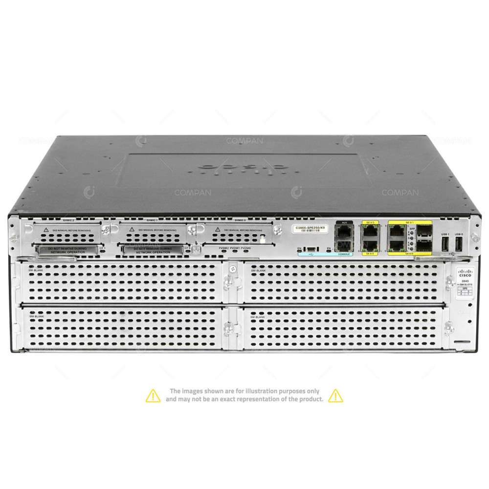 CISCO3945-CHASSIS CISCO 3945 4 PORT 1GB ETHERNET 2 PORT 1GB SFP INTEGRATED SERVICES ROUTER 800-31577-02