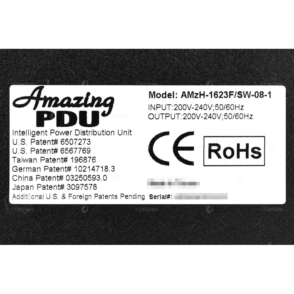 AMZH-1623F-SW-08-1 AMAZING PDU 8X C13 SWITCHED PDU WITHOUT PLUG -