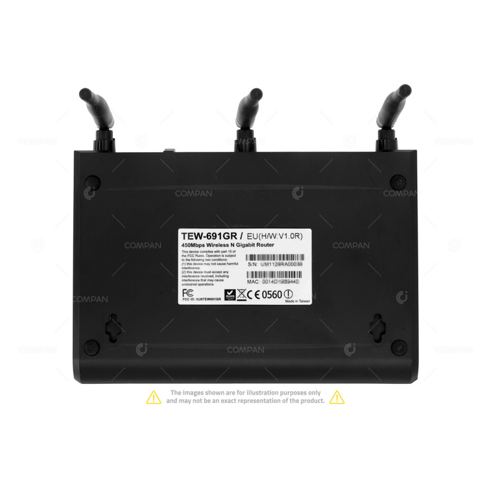 TEW-691GR TRENDNET TEW-691GR 450MBPS WIRELESS 4 PORT 1 GB ROUTER IN BOX WITH AC ADAPTER -