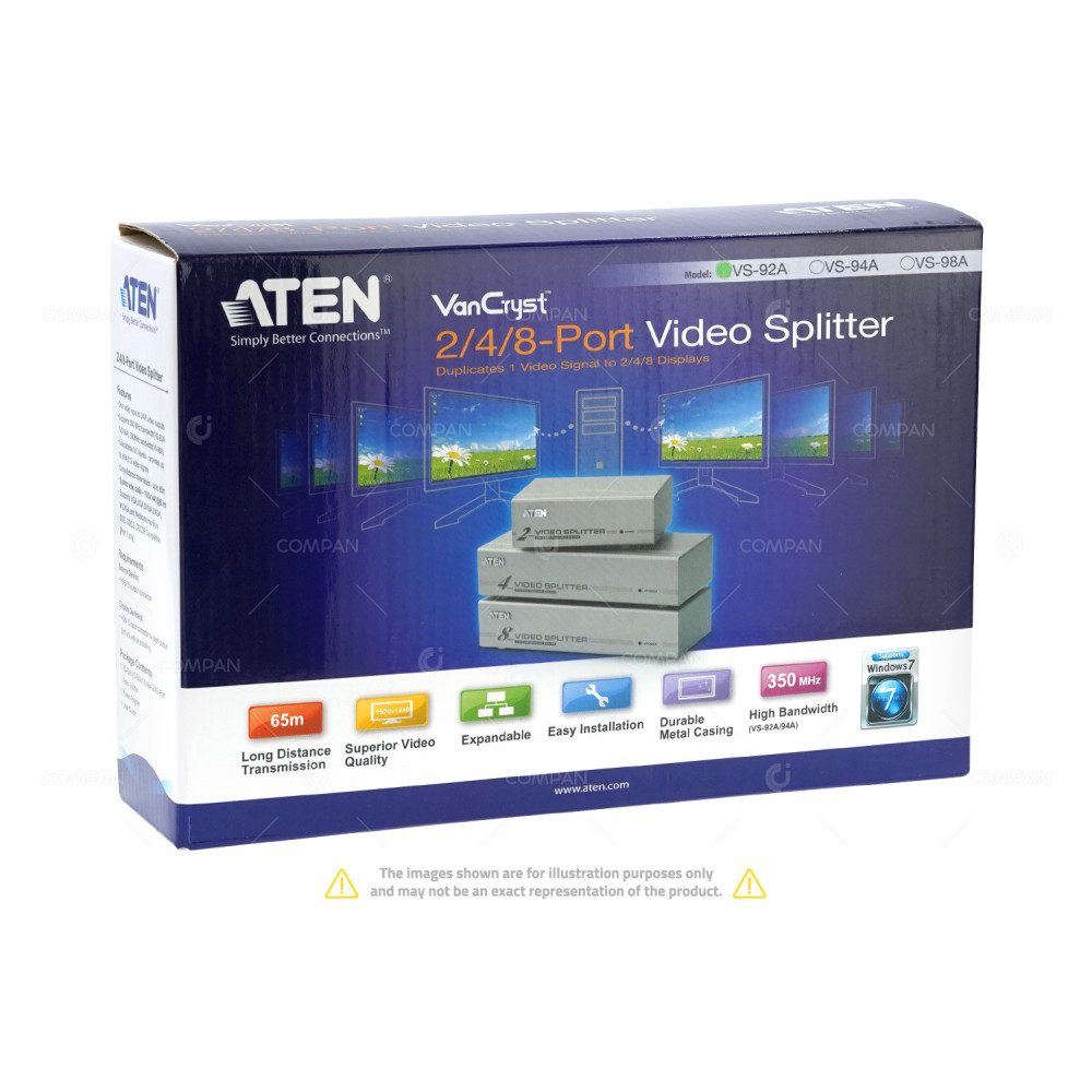 VS92A ATEN  VS92A 2-PORT VGA SPLITTER WITH AC ADAPTER -
