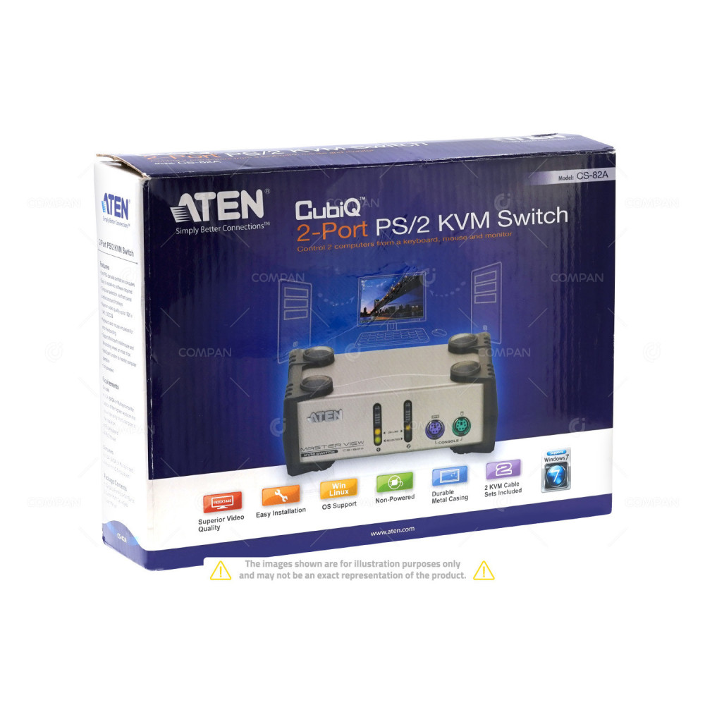 CS-82A ATEN  CS82A 2-PORT PS2 VGA KVM SWITCH WITHOUT AC ADAPTER -