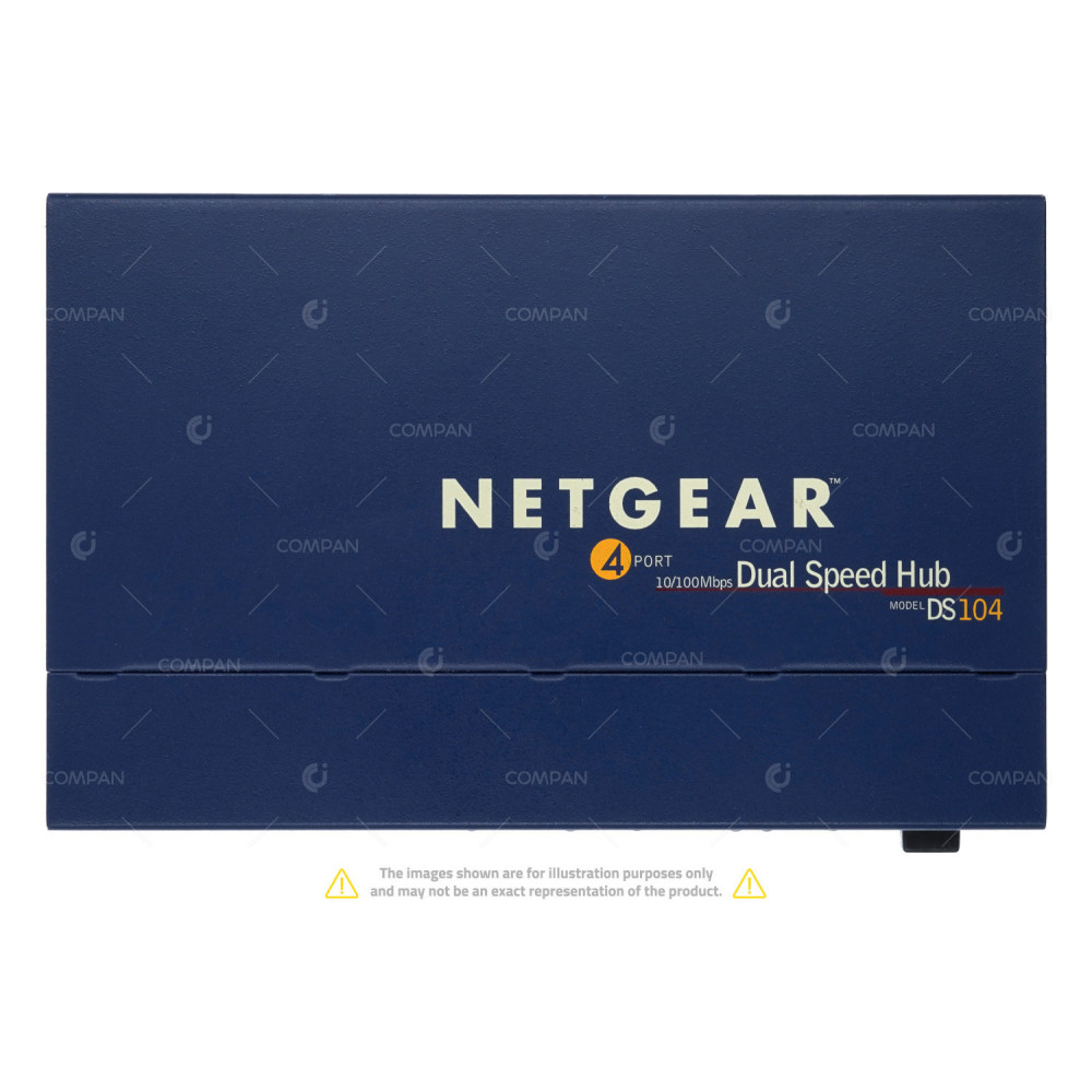 DS104 NETGEAR DS104 4 PORT 100MB ETHERNET WITH UPLINK BUTTON HUB -