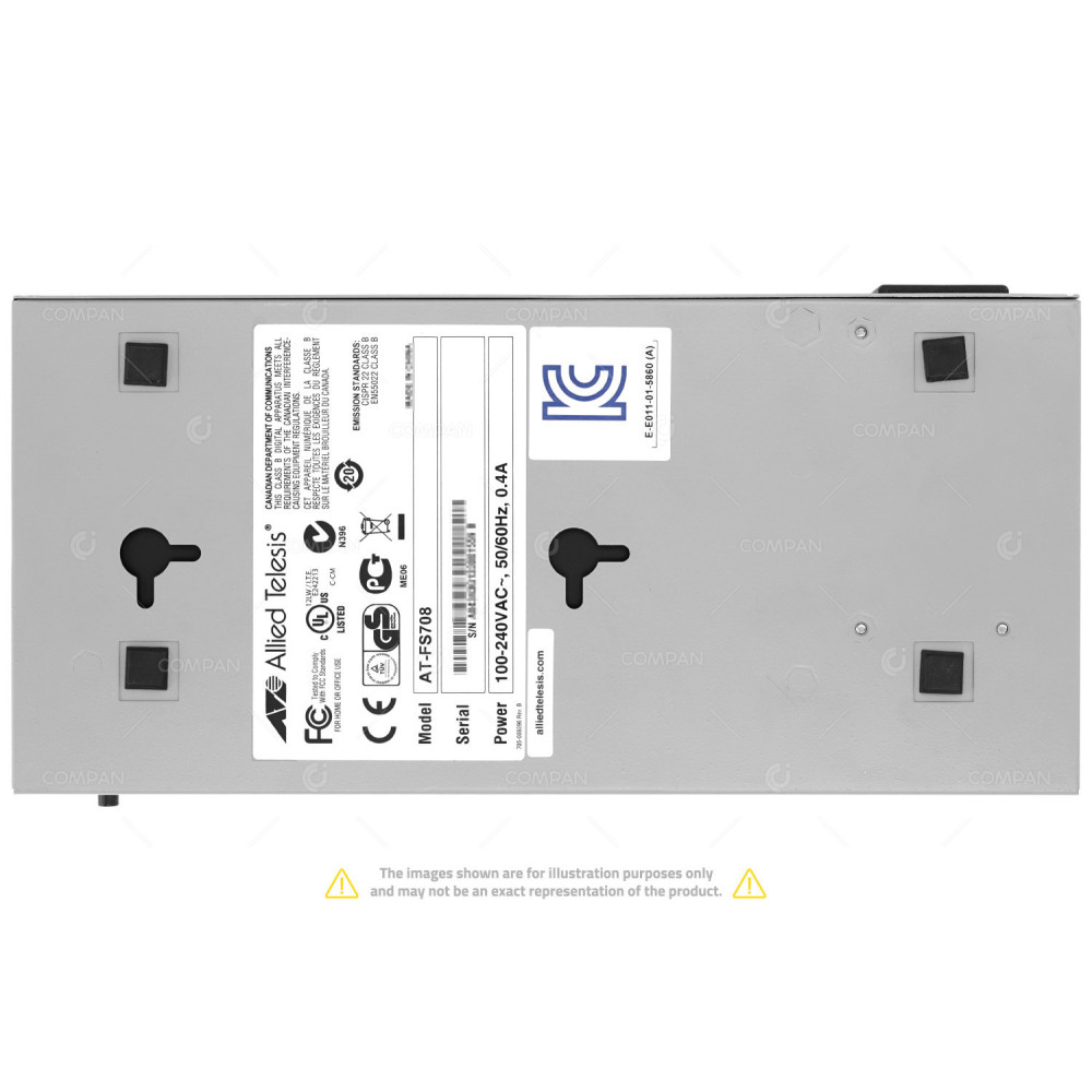 AT-FS708 ALLIED TELESIS AT-FS708 8 PORT 100MB ETHERNET UNMANAGED SWITCH -