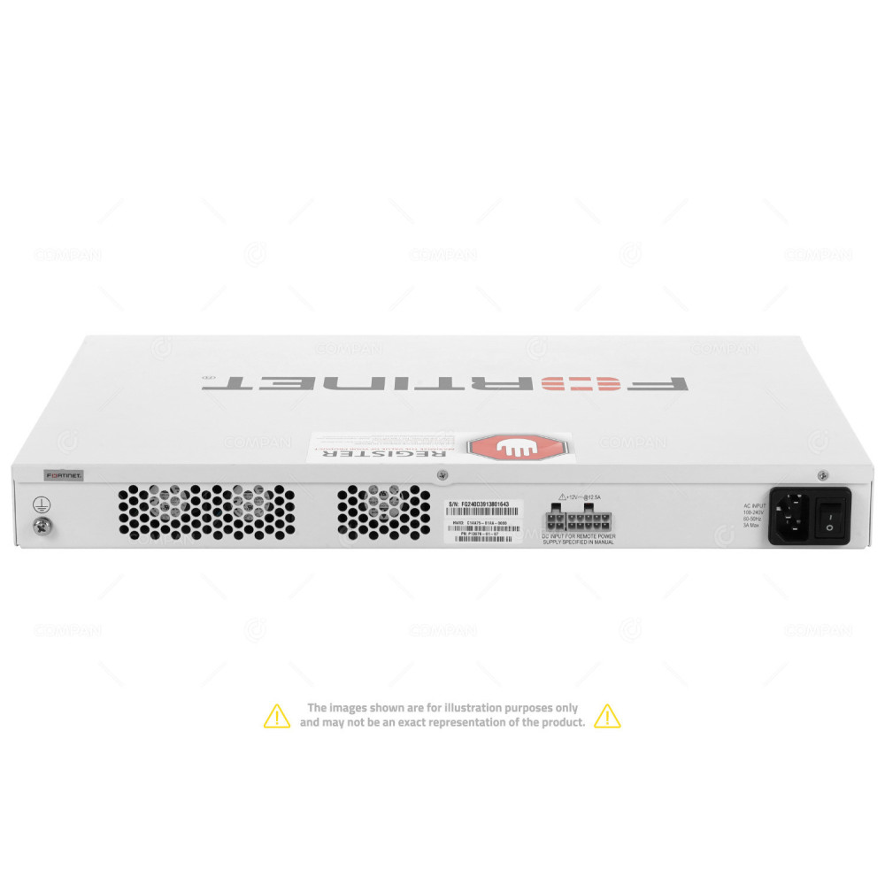 P130-76-01-07 FORTINET FORTIGATE 240D 2 PORT 1GB WAN 40 PORT 1GB BASET 2 PORT 1GB  DMZ SFP UNKNOWN PASSWORD WITH RACK EARS FIREWALL FG-240D