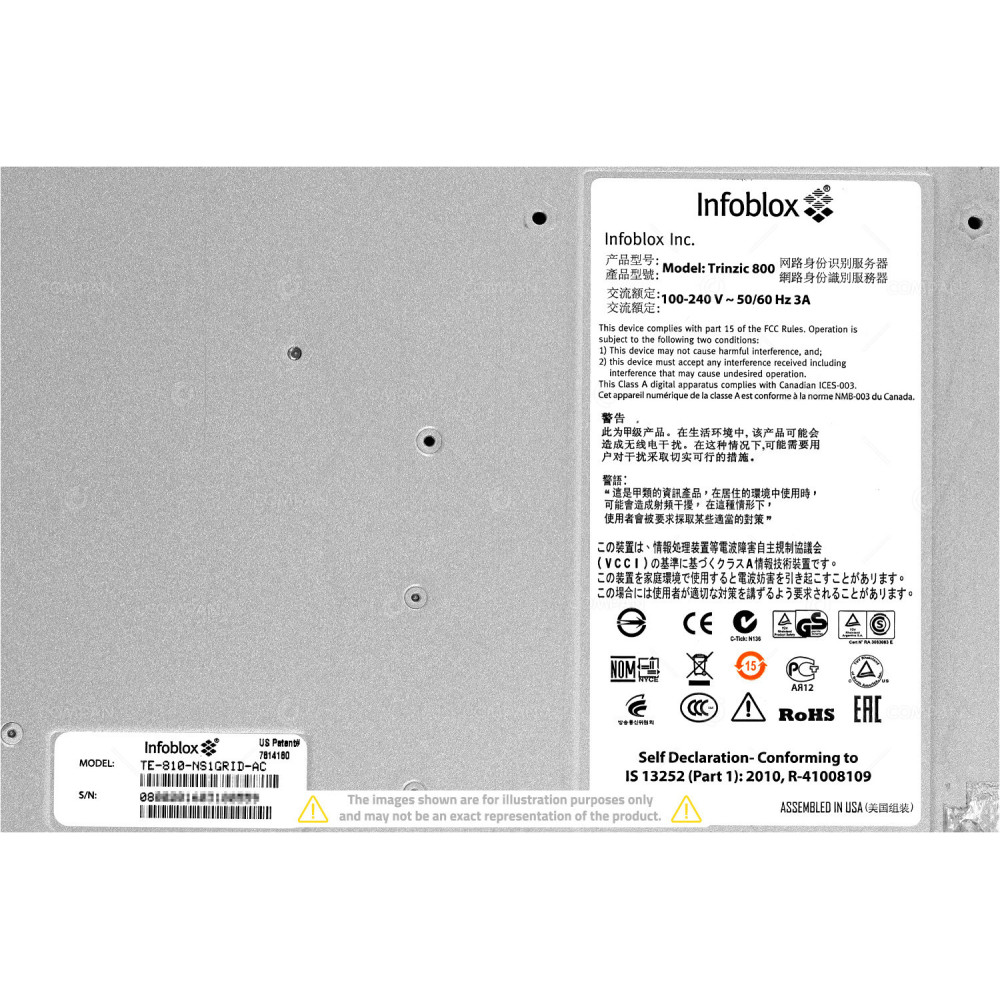 TE-810-NS1GRID-AC INFOBLOX 800 SERIES NETWORK SERVICE APPLIANCE WITH PASSWORD 110-0139-000