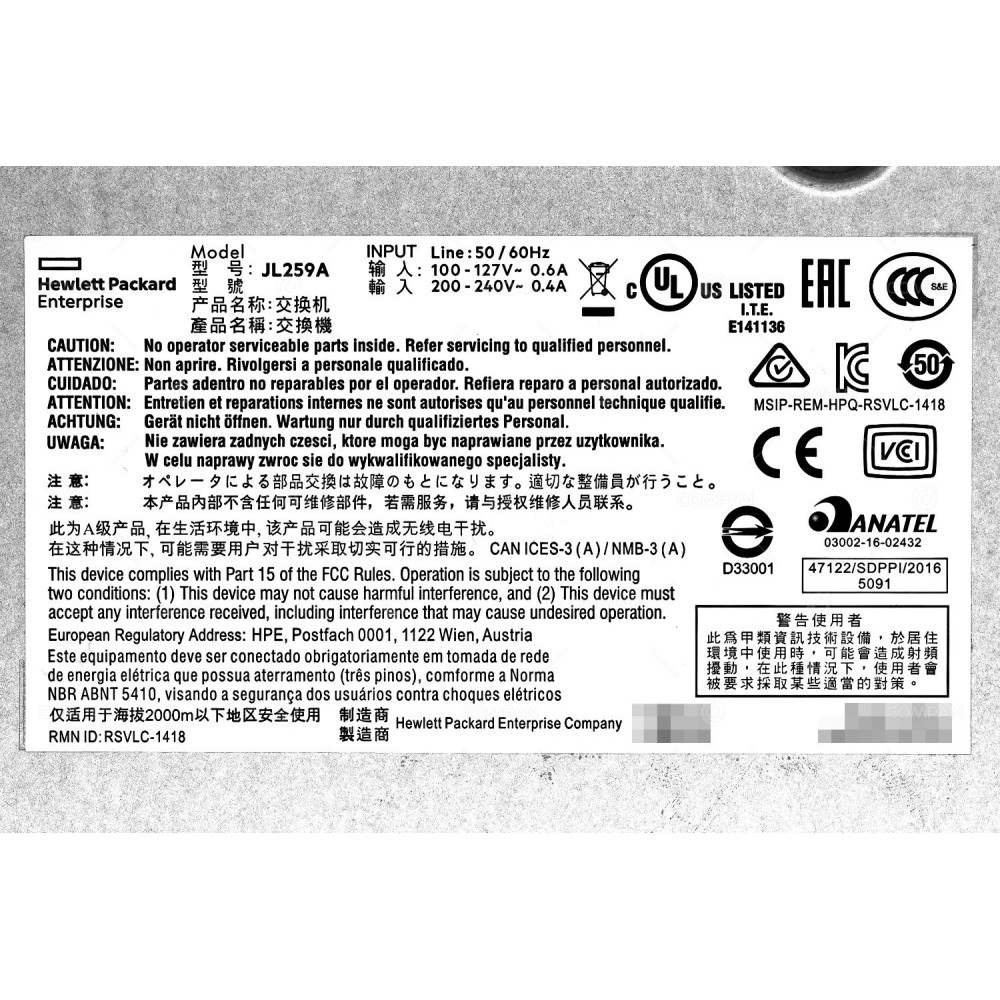 JL259A HP ARUBA 2930F 24 PORT 1GB ETHERNET 4 PORT 1GB SFP SWITCH 2930F, JL259-60001