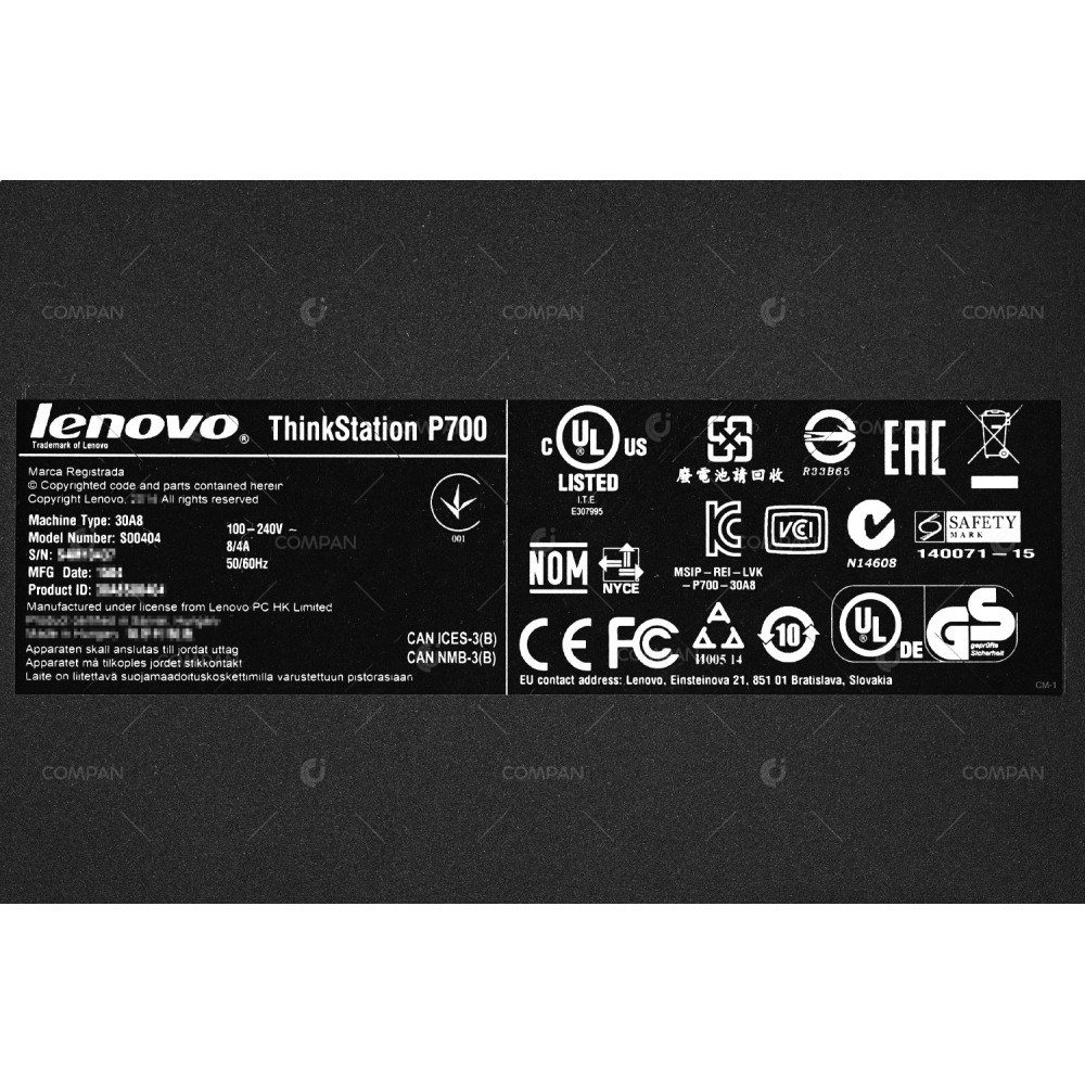 THINKSTATION P700 LENOVO 30A8S00404 2X INTEL XEON E5-2637 V3 @ 3.50GHZ RAM 64GB(8X 8GB  DDR4  8X 2133MHZ ) () 30A8S00404