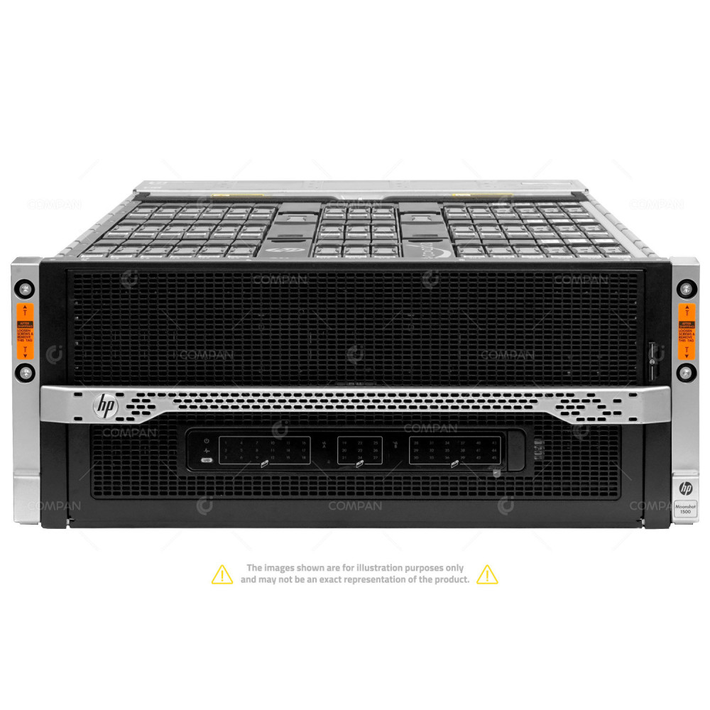 MOONSHOT 1500 HPE MOONSHOOT 1500 45 BLADE SLOTS  32 PORT 10GB SFP+ DUAL SWITCH SERVER CHASSIS WITH 35X M710P NODES 10X M710X NODES 755372-B21