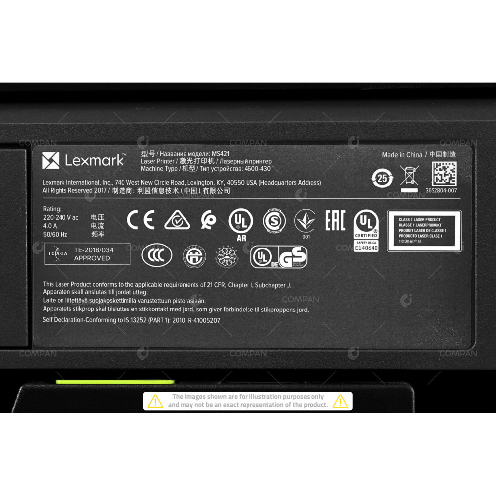 MS421 LEXMARK MS421DN WITH DISPLAY 1GB ETHERNET BLACK & WHITE LASER PRINTER MS421DN , 4600-430