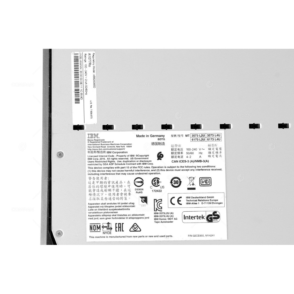 3573-L2U IBM TS3100 TAPE LIBRARY TS3100