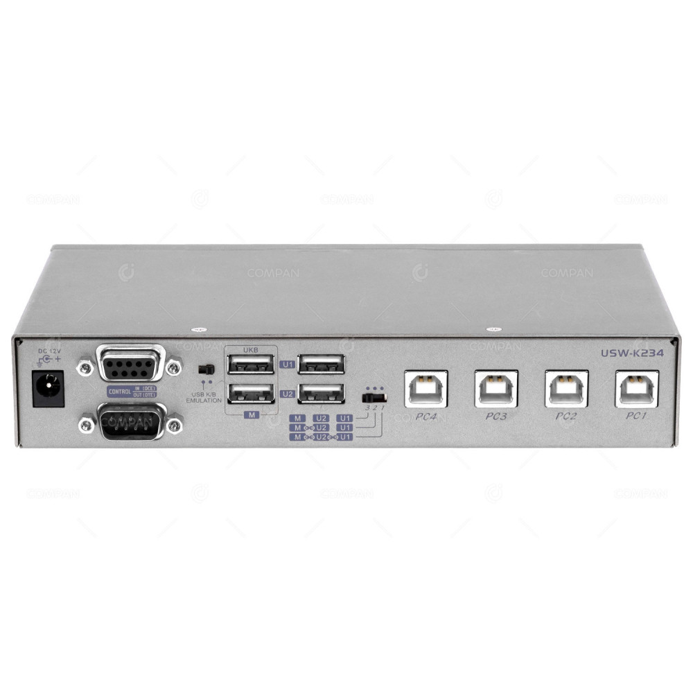USW-K234 REXTRON 4 PORTS USB 2.0 SWITCH WITH HOTKEY, IR CONTROL USW-K234, D5F7UHB024