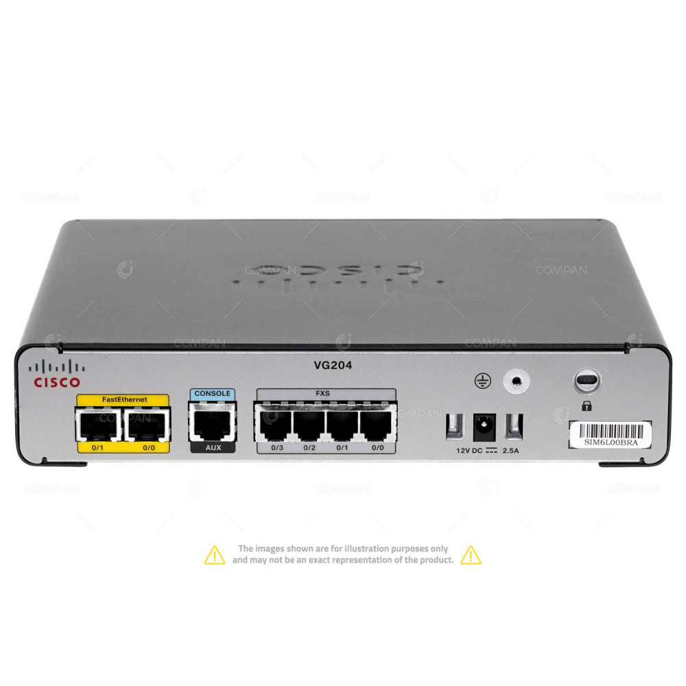 VG204 CISCO VG204 2 PORT 100MB ETHERNET 4FXS PORT ANALOG VOICE GATEWAY 74-5701-01, 47-21737-02