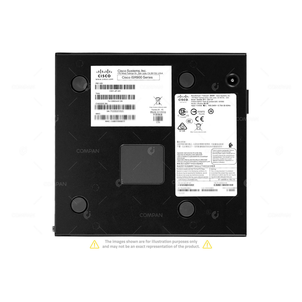 C921-4P CISCO 4 PORT 1GB BASET 2 PORT 1GB BASET WAN ROUTER WITH RACK EARS 74-120634-01
