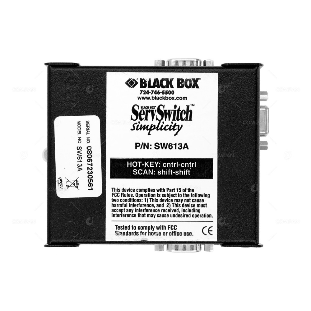 SW613A BLACK BOX SERVSWITCH SIMPLICITY SW613A KMV SWITCHBOX