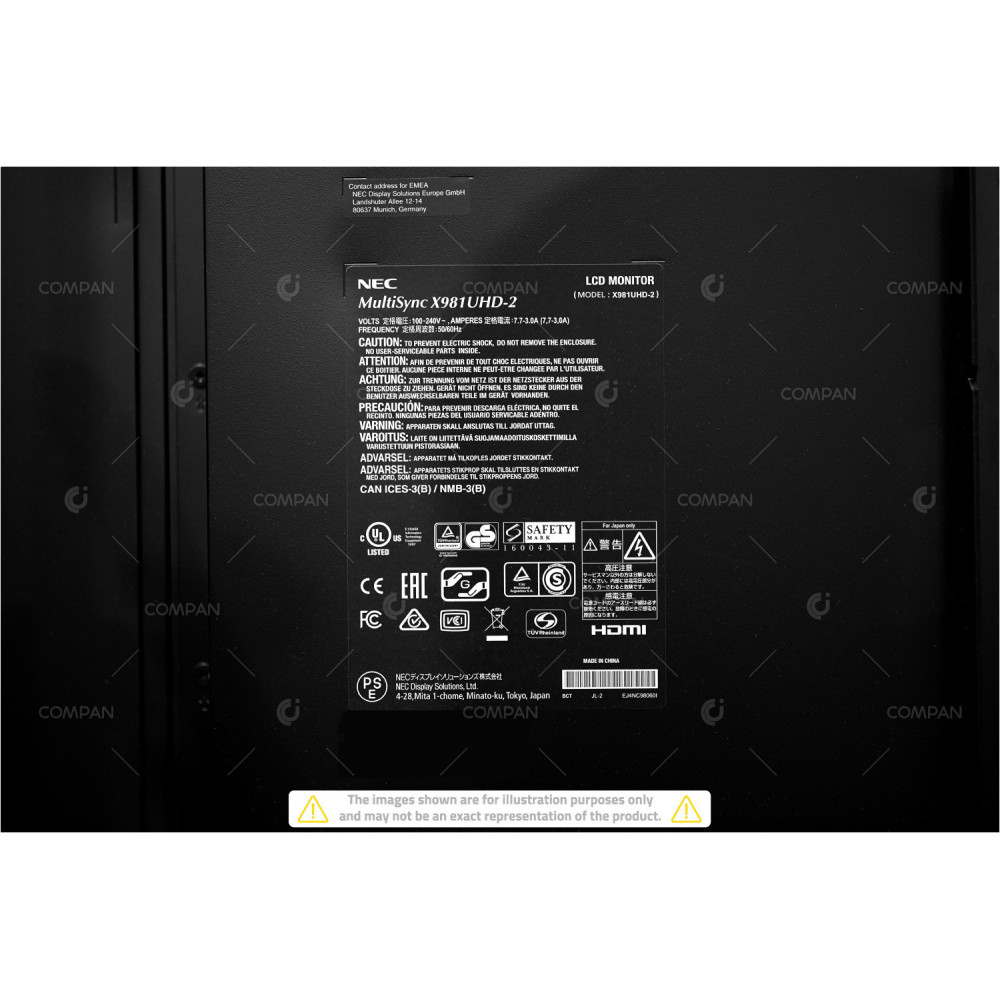 X981UHD-2-L1 NEC MULTISYNC X981UHD-2 LCD 98" 3840 X 2160 PROFESSIONAL LARGE FORMAT MONITOR X981UHD-2