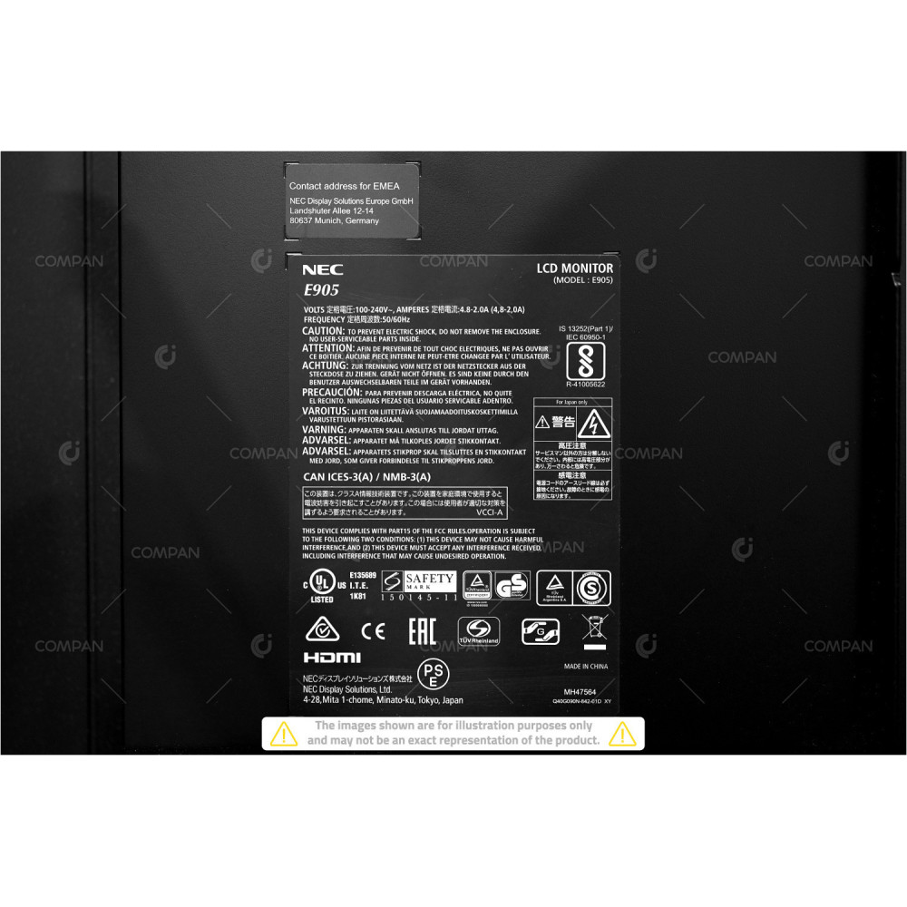 E905-P1 NEC MULTISYNC E905 LCD 90" 1920 X 1080 ESSENTIAL LARGE FORMAT DISPLAY E905
