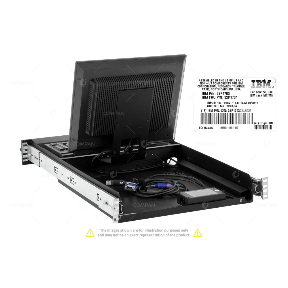 32P1703 IBM NETBAY 2U FLAT PANEL 15" MONITOR CONSOLE KIT 32P1704