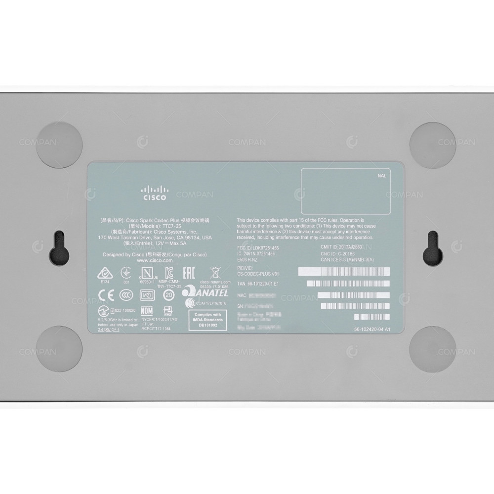CS-CODEC-PLUS CISCO SPARK CODEC PLUS TTC7-25, 68-101220-01, 56-102420-04
