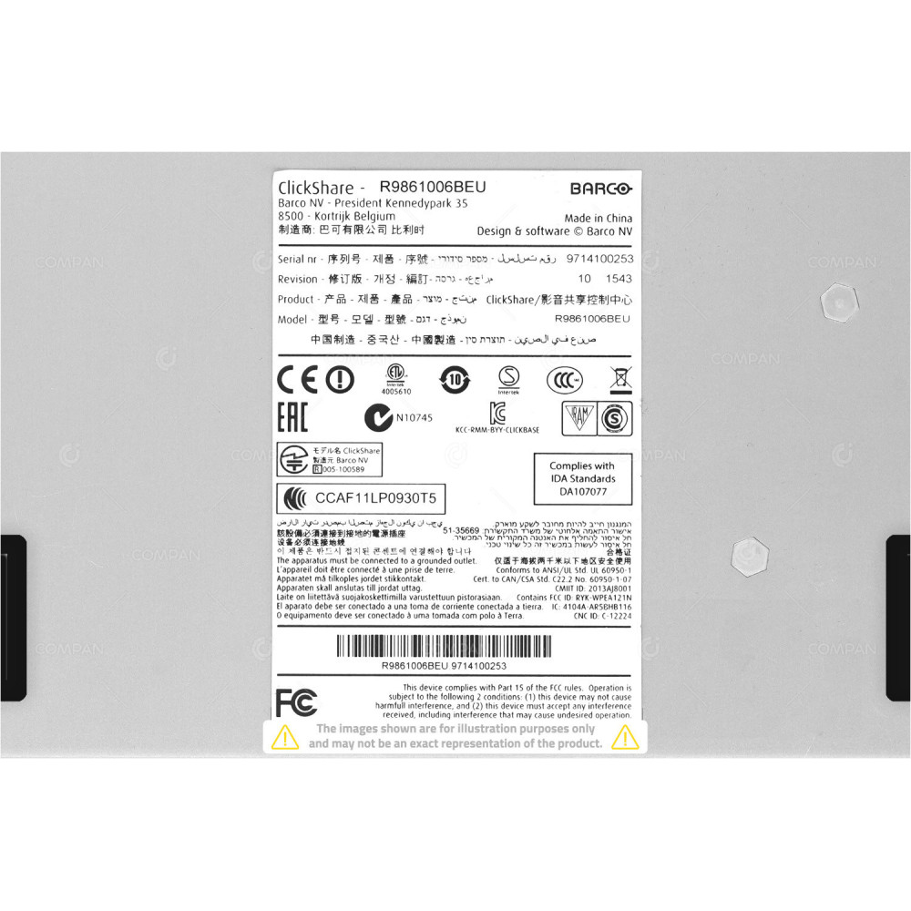 R9861006BEU BARCO CLICKSHARE WIRELESS PRESENTATION SYSTEM WITH 3X BUTTONS 1X CUP CLICKSHARE