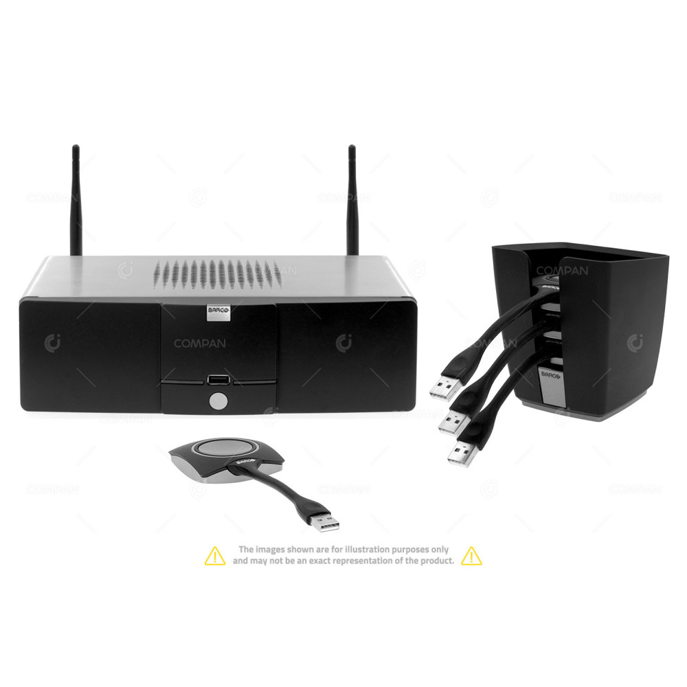R9861006BEU BARCO CLICKSHARE WIRELESS PRESENTATION SYSTEM WITH 3X BUTTONS 1X CUP CLICKSHARE