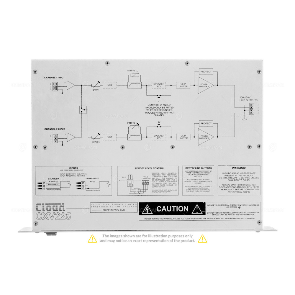CXV225 CLOUD CXV225 2X 250W 100V LINE AMPLIFIER -