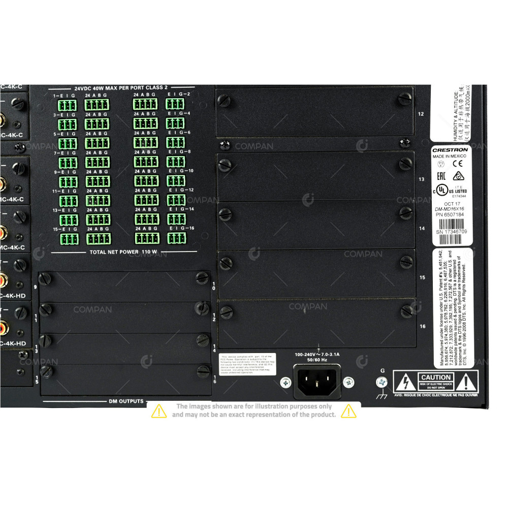 DM-MD16X16 CRESTRON DM-MD16X16 16X16 DIGITALMEDIA SWITCHER -