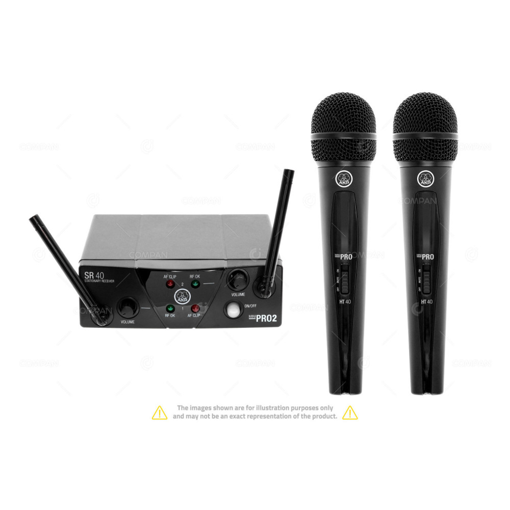 SR40 MINI 2 AKG WMS 40 MINI 2 DUAL VOCAL SET SYSTEM WITH 2 WIRELESS MICROPHONES HT 40 MINI PRO -