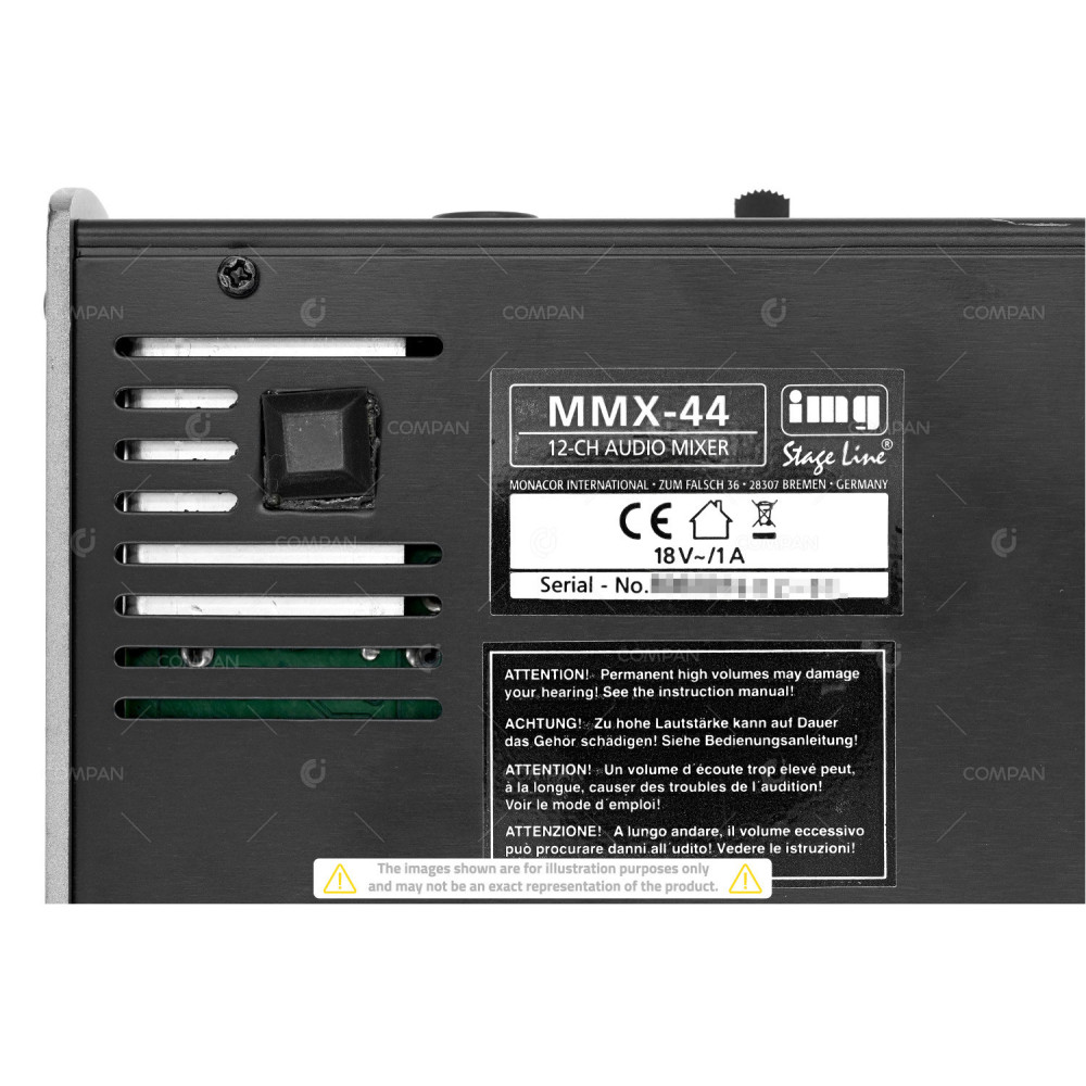 MMX-44 MONACOR MMX 44 8-CHANNEL AUDIO MIXER WITH 12 INPUTS