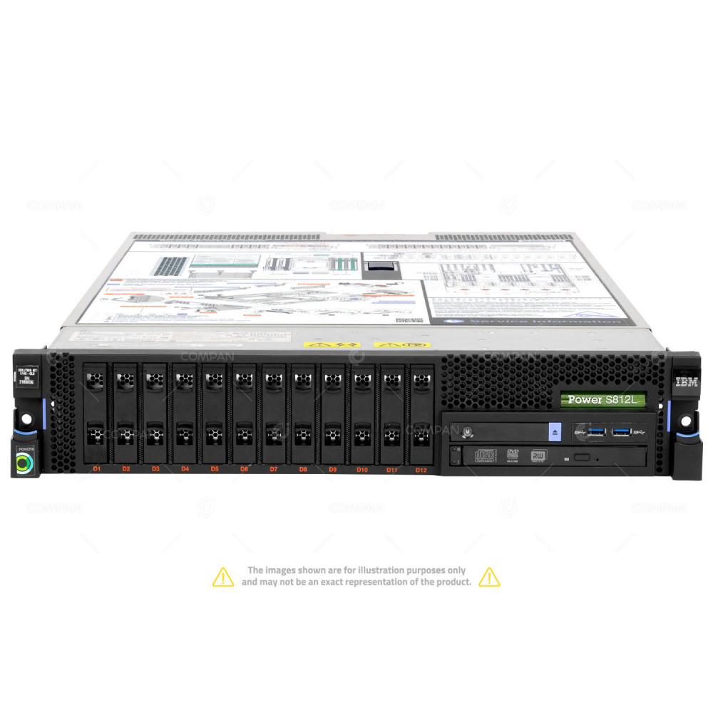 S812L-12SFF IBM POWER SYSTEM S812L 1X POWER8 CPU RAM 32GB (2X 16GB 2X 1600MHZ) 8247-21L